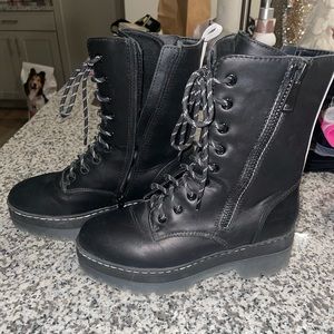 Black Combat Boots Platform